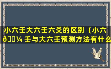 小六壬大六壬六爻的区别（小六 🐼 壬与大六壬预测方法有什么区别）